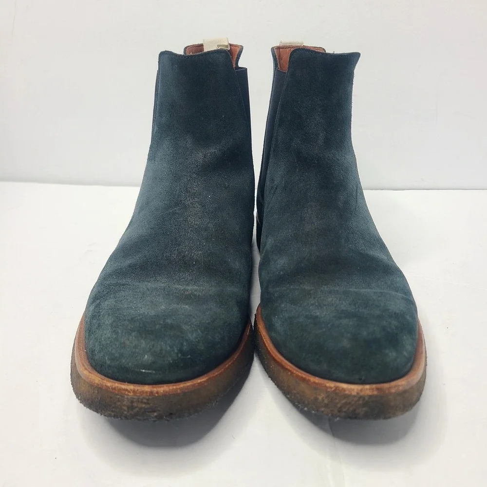 Common Projects Blue Green Suede Chelsea Boots Crepe Sole 40 7 Minimalist Luxe